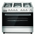 Royal Crystal Gas Cooker, 5 Burners, Silver,80 cm