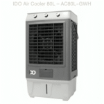 IDO Air Cooler – 80L Capacity, 3 Speeds, Grey & White – AC80L-GWH