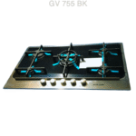 Glem - Built in Gas Hob 5 Burners 75 cm Black Glasses - GV 755 BK