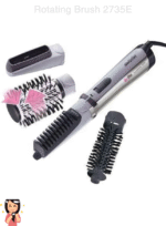 Babyliss Hair Styler Rotating Brush with Attachments, 1000 Watt, Silver/Black - 2735E - Image 3