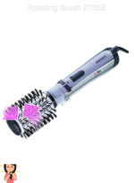 Babyliss Hair Styler Rotating Brush with Attachments, 1000 Watt, Silver/Black - 2735E - Image 4