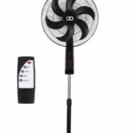 iDO Stand Fan – 18 Inch – 75 Watt – 6 Blades – 3 Speeds – Timer up to 7.5 Hours – Remote Control – Model SF18RC-BK – Black