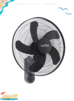 Ultra Wall Fan – 18 Inch – Remote Control – 3 Speeds – 80 Watt – Model UFW18RE2– Black and Grey - Image 3