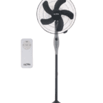 Ultra Stand Fan – 18 Inch – Remote Control – 80 Watt – 3 Speeds – 3 Modes – Model UFS18RE2 – Black and Grey