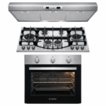 Ariston Built-In Bundle 3 Pieces – 90cm 6-Burner Gas Hob + 60cm Gas Oven + 90cm Hood – Stainless Steel