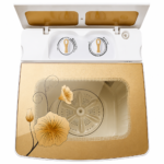 Castle Mini Washing Machine – 4KG, Glass Lid, White & Gold – CWM1450G - Image 3