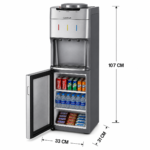 Castle Top Load Water Dispenser – 3 Taps, Hot & Cold, Storage Cabinet, Grey & Silver – WD3040S - Image 3