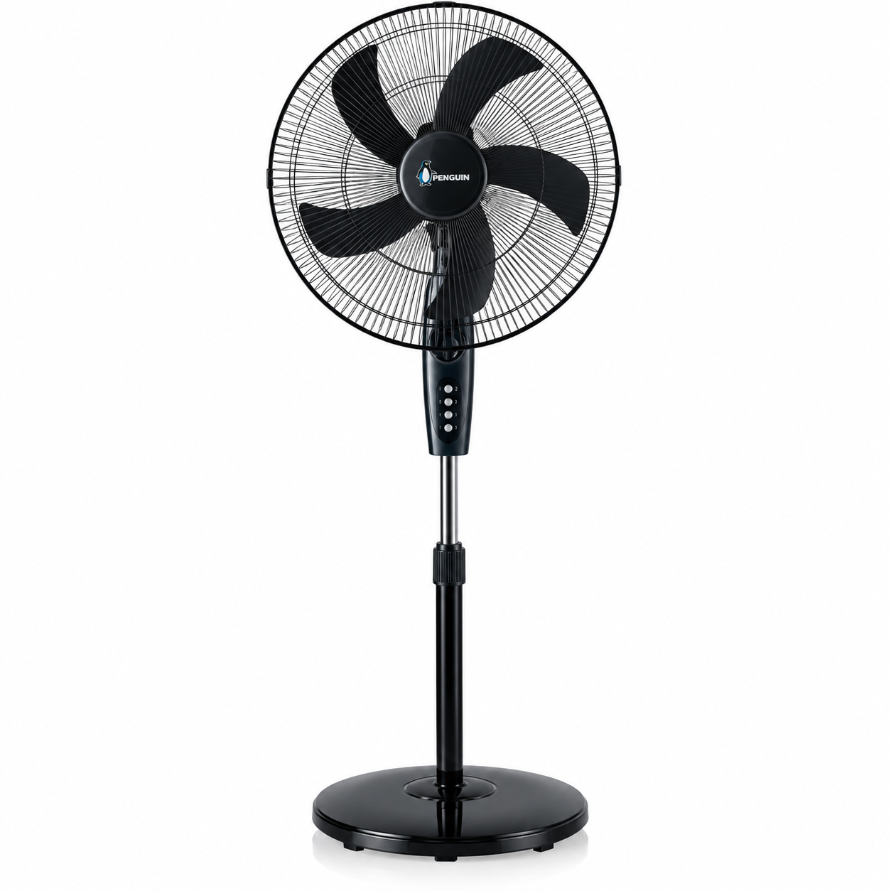Modern Penguin Pedestal Fan Penguin Cool Spin Stand Fan – 18 Inch, 5 Blades, 65W Turbo, Black – PF005 - Image 1